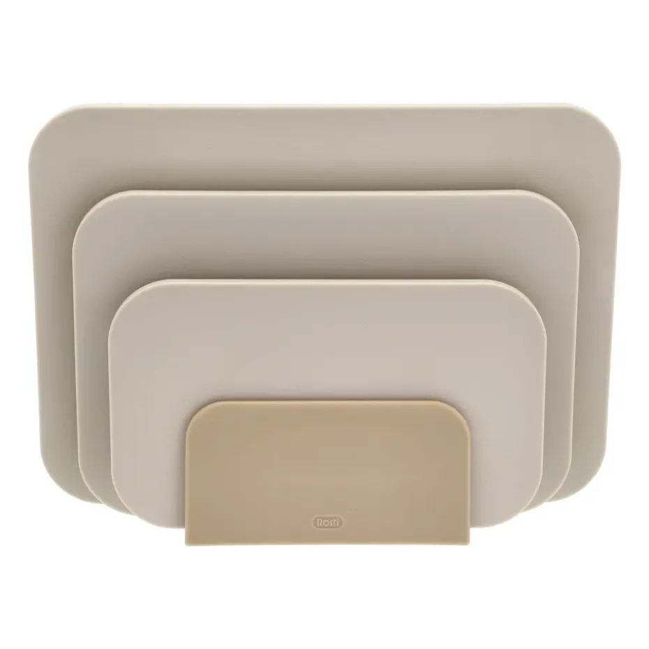 Set de 3 tablas de cortar y soporte Choptima, Humus