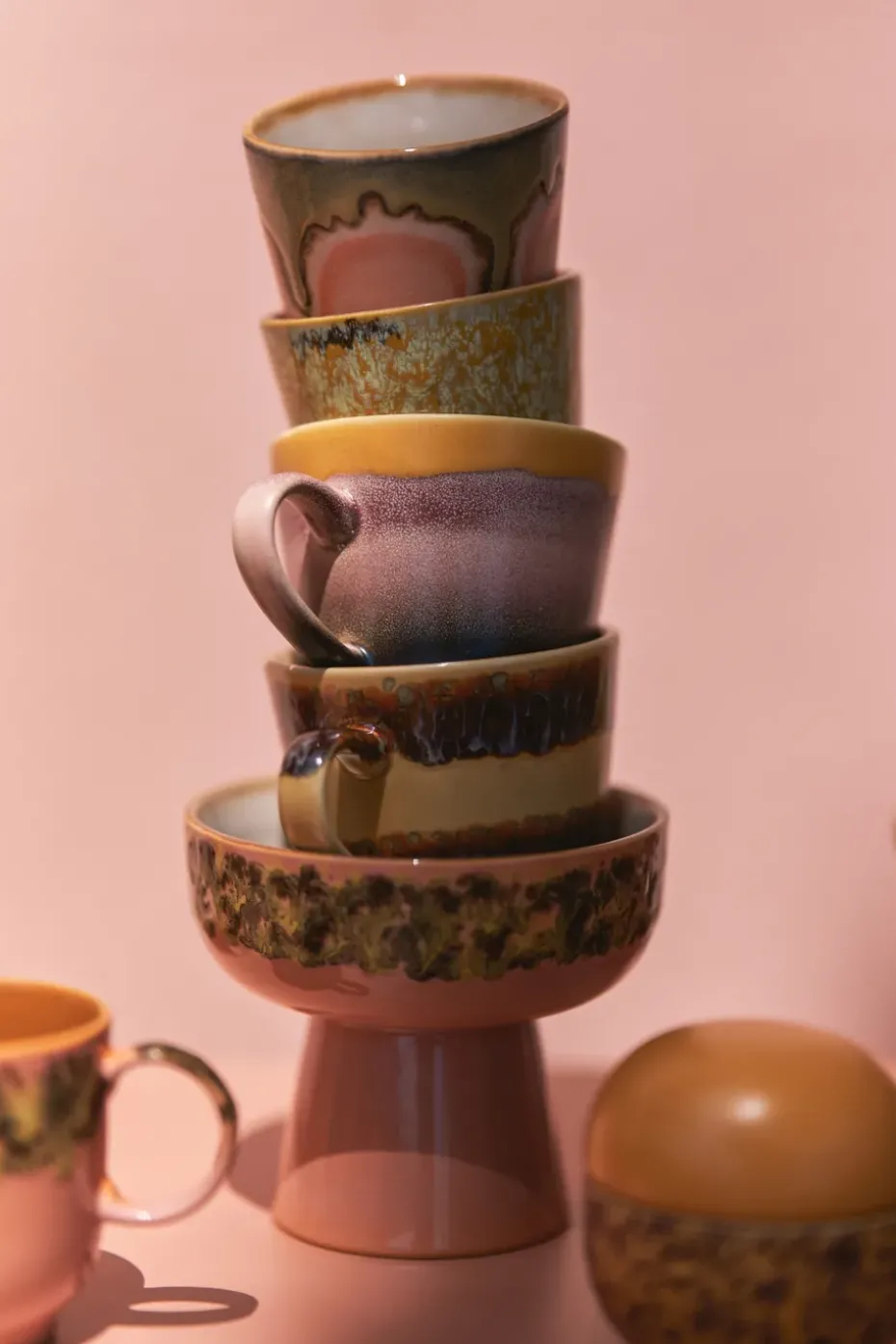 Set de 4 tazas de capuchino 70's, Vista