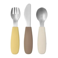 Set de cubiertos Dine de silicona de 3 piezas, Taupe