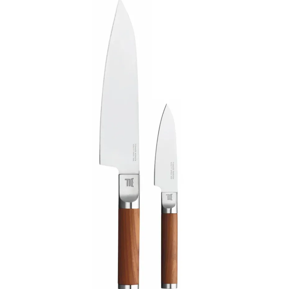 Set de cuchillos, cuchillo de chef + cuchillo para verduras Norden 2 piezas, Acero inoxidable-abedul