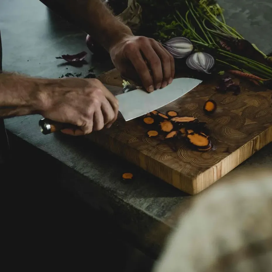 Set de cuchillos, cuchillo de chef + cuchillo para verduras Norden 2 piezas, Acero inoxidable-abedul