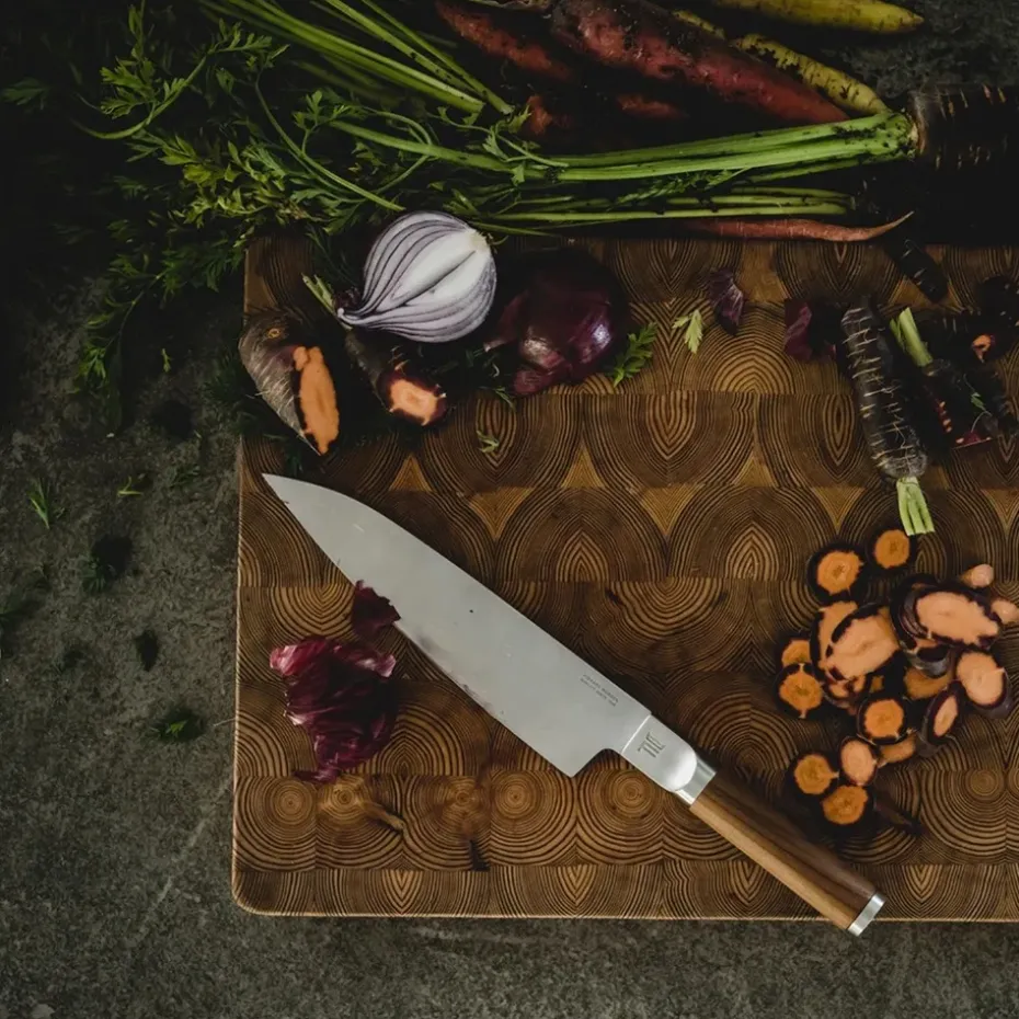 Set de cuchillos, cuchillo de chef + cuchillo para verduras Norden 2 piezas, Acero inoxidable-abedul