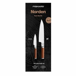 Set de cuchillos, cuchillo de chef + cuchillo para verduras Norden 2 piezas, Acero inoxidable-abedul