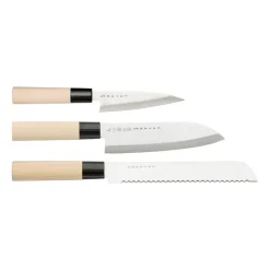 Set de cuchillos Satake Houcho 3 piezas, Hi Carbon Steel