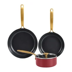 Set de olla y sartén Combekk Element, 4 piezas, Bordeaux