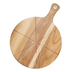 Set de pizza Sade, cortador de pizza y tabla de cortar Ø32 cm, acacia