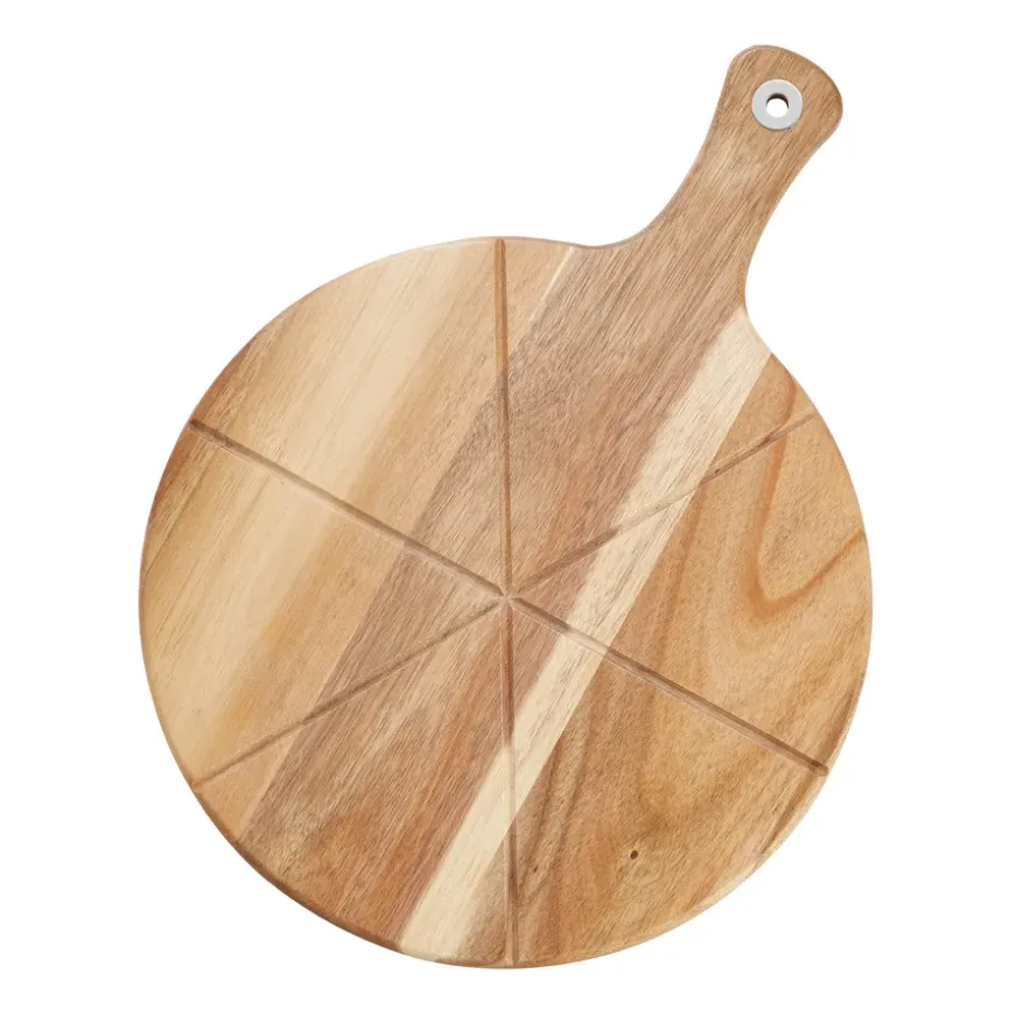 Set de pizza Sade, cortador de pizza y tabla de cortar Ø32 cm, acacia