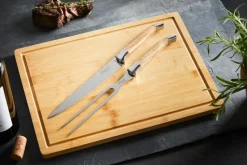 Set de trinchar con tabla de cortar Laguiole By Hâws, 3 piezas, Oliva