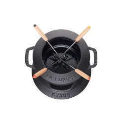 Set fondue Staub 1,1 l, negro