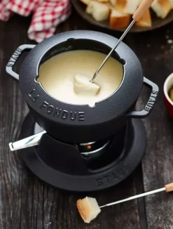 Set fondue Staub 1,1 l, negro