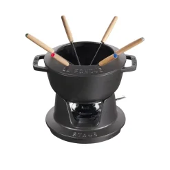 Set fondue Staub 1,65 l, negro