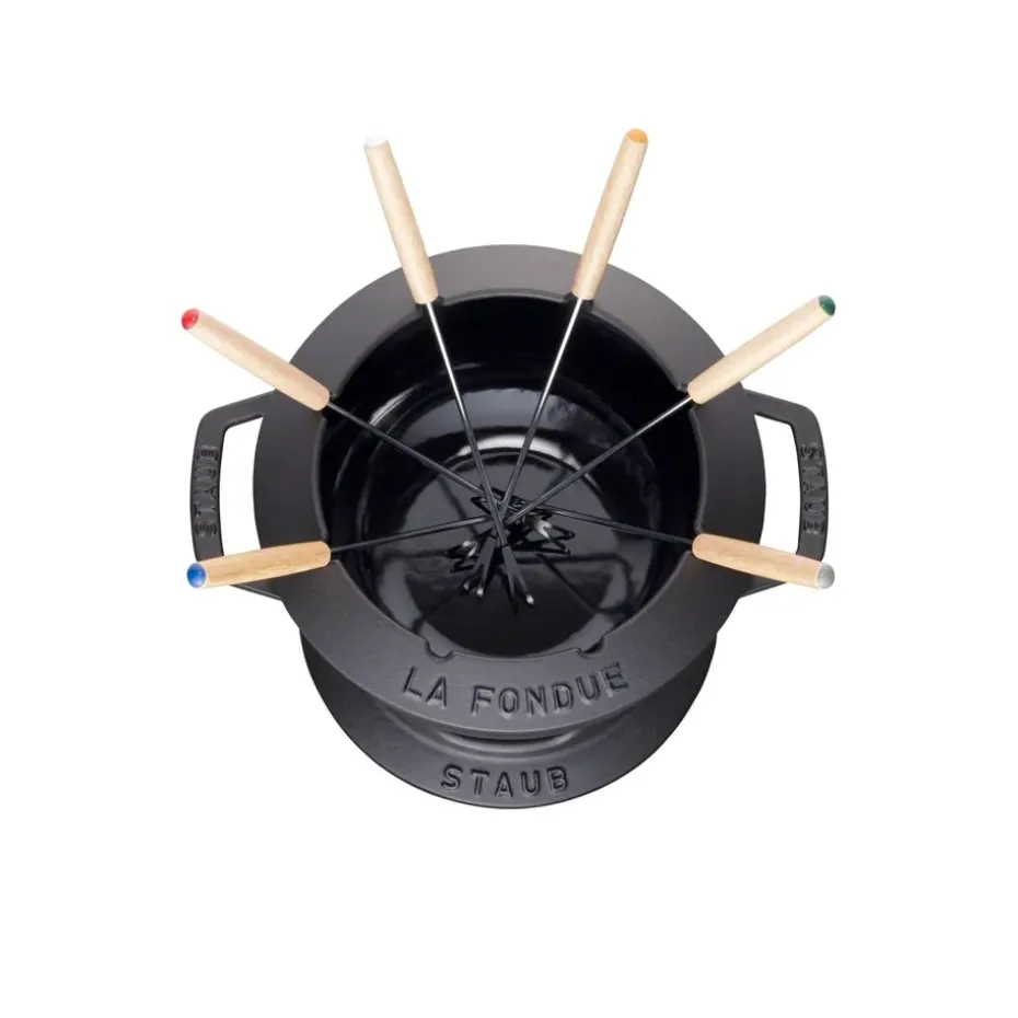 Set fondue Staub 1,65 l, negro