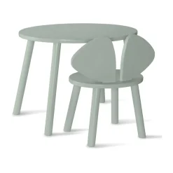Set silla + mesa infantil Mouse, Verde oliva