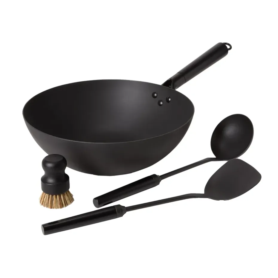 Set wok de acero al carbono Satake, 57 cm