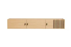 Sideboard de pared Array, 150 cm, Roble pigmentado blanco