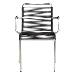 Silla con reposabrazos Mya aluminio, Black