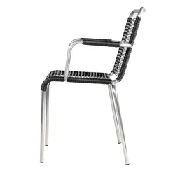 Silla con reposabrazos Mya aluminio, Black