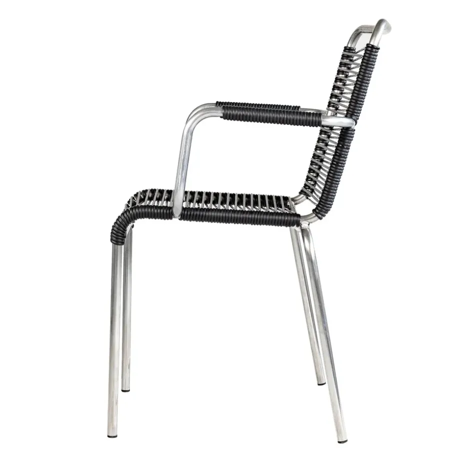Silla con reposabrazos Mya aluminio, Black