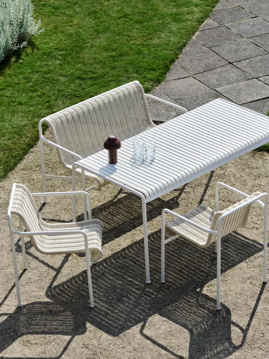 Silla con reposabrazos Palissade Cord Dining, Cream white