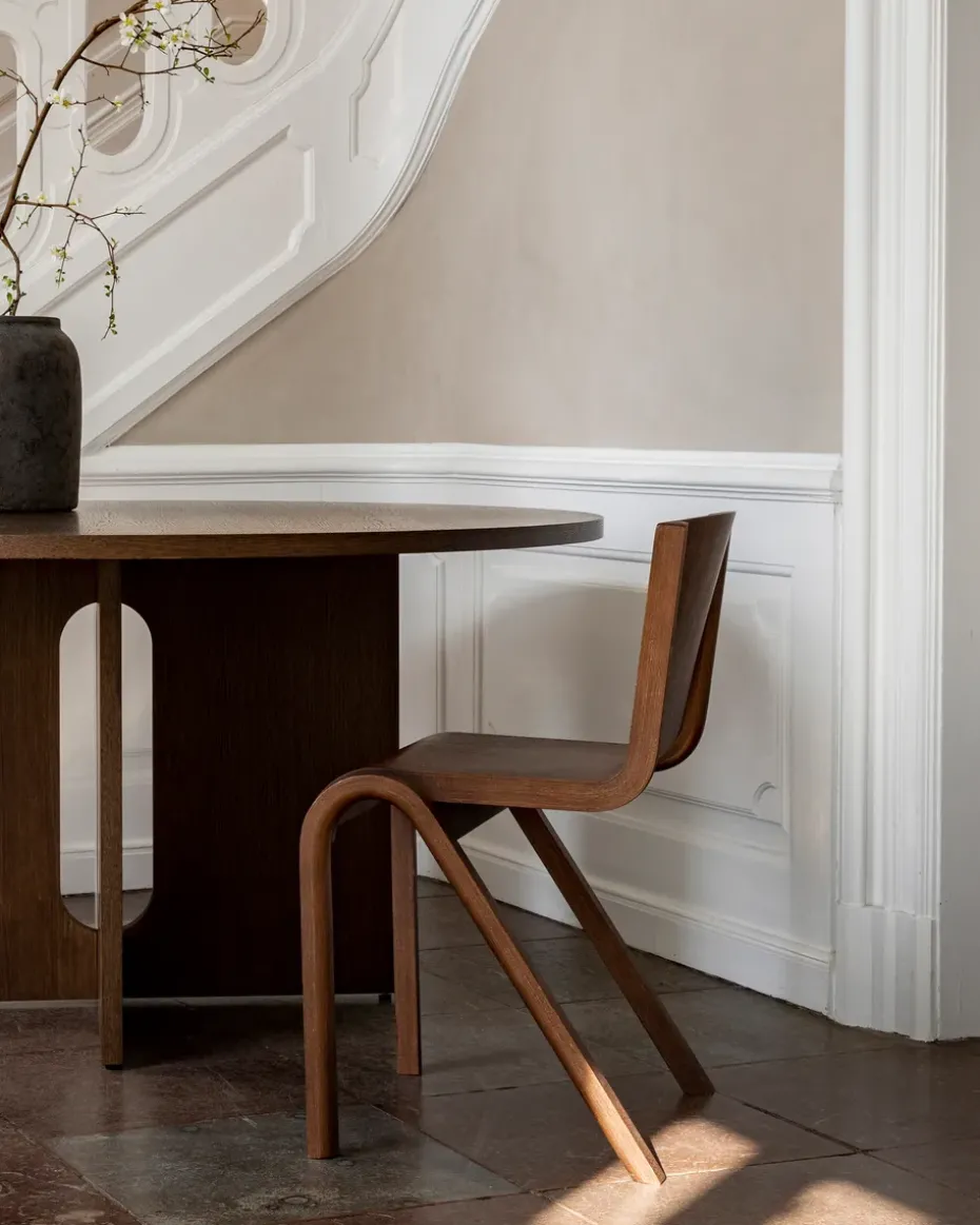 Silla de comedor Ready, Roble teñido rojo