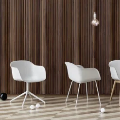 Silla de oficina Fiber armchair swivel base with return, Ochre-anthracite black