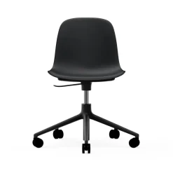 Silla de oficina Form chair swivel 5W, Negro, aluminio negro, ruedas