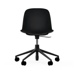 Silla de oficina Form chair swivel 5W, Negro, aluminio negro, ruedas