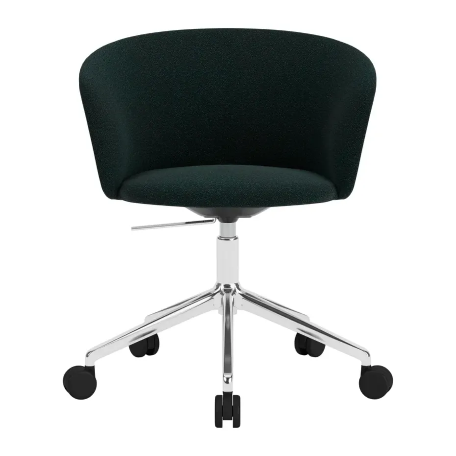 Silla de oficina Kendo Swivel con 5 ruedas, Pine-polished aluminium
