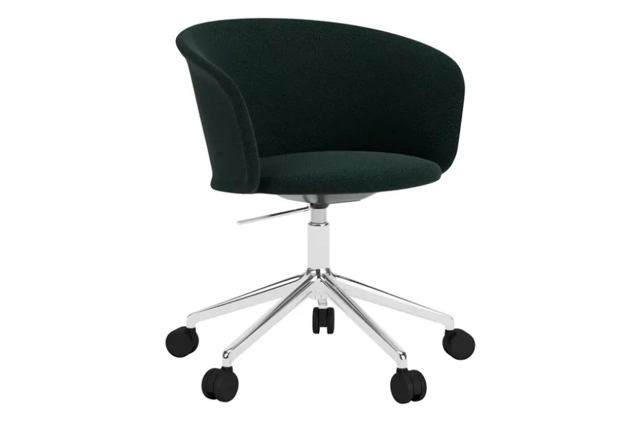 Silla de oficina Kendo Swivel con 5 ruedas, Pine-polished aluminium