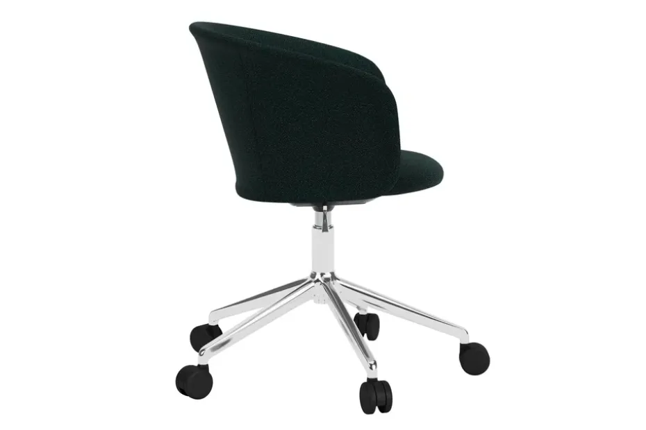 Silla de oficina Kendo Swivel con 5 ruedas, Pine-polished aluminium