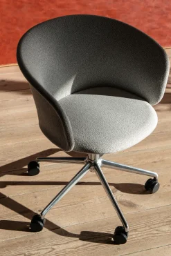 Silla de oficina Kendo Swivel con 5 ruedas, Porcelain-polished aluminium