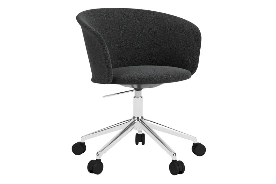 Silla de oficina Kendo Swivel con 5 ruedas, Graphite-polished aluminium