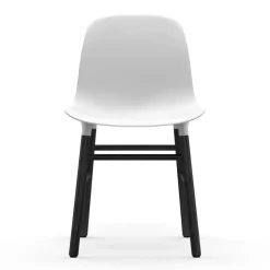 Silla Form patas negras, blanco
