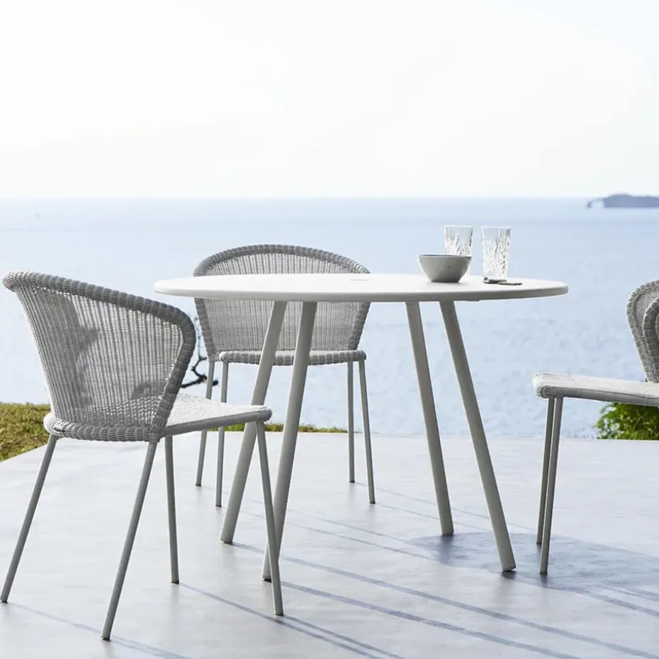 Silla Lean, White grey, Cane-Line weave