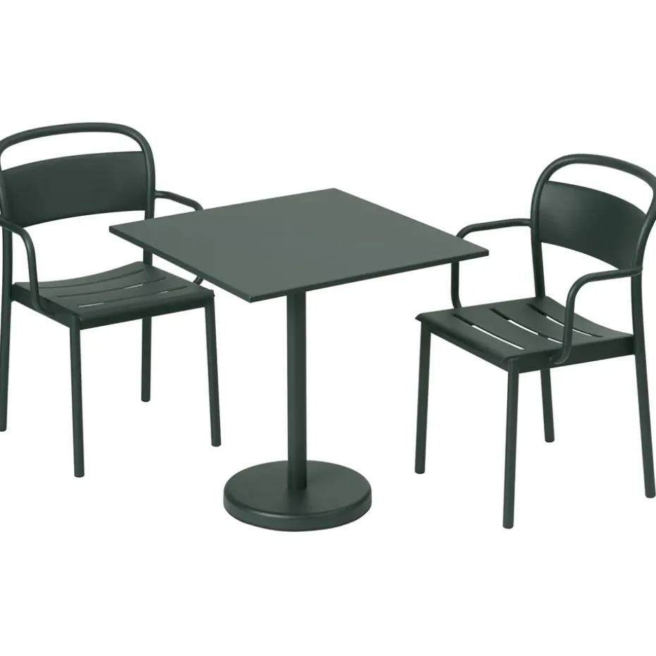 Silla Linear steel armchair, Dark green