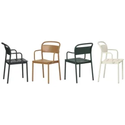 Silla Linear steel armchair, Black