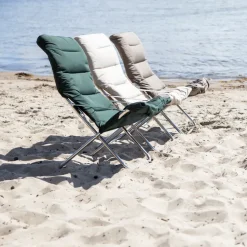 Silla para tomar el sol Fiesta Soft, Tela beige, estructura de aluminio