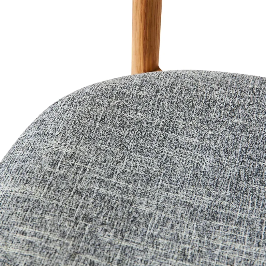 Sillas con asiento Tetra, Tejido color hormigón-roble aceitado natural