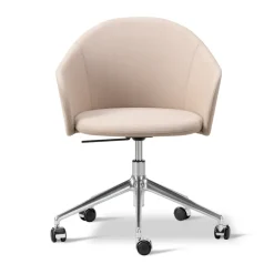Sillón Gomo Armchair con base giratoria 5 patas, Blazer CUZ47 Fairfield -aluminio pulido