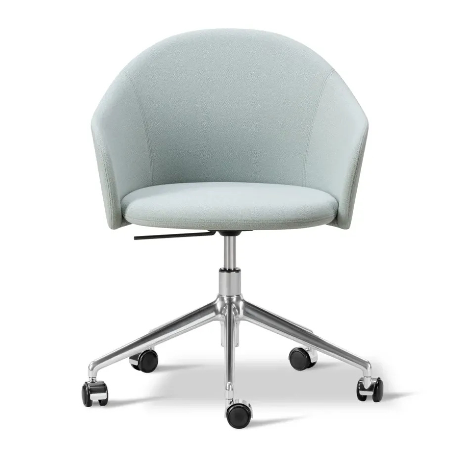 Sillón Gomo Armchair con base giratoria 5 patas, Mylla 811 -aluminio pulido