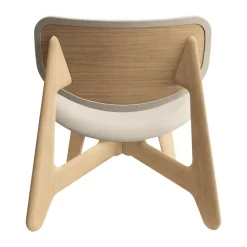Sillón lounge Slab con asiento tapizado, Roble natural cepillado-Linara 05 CMHR Crema