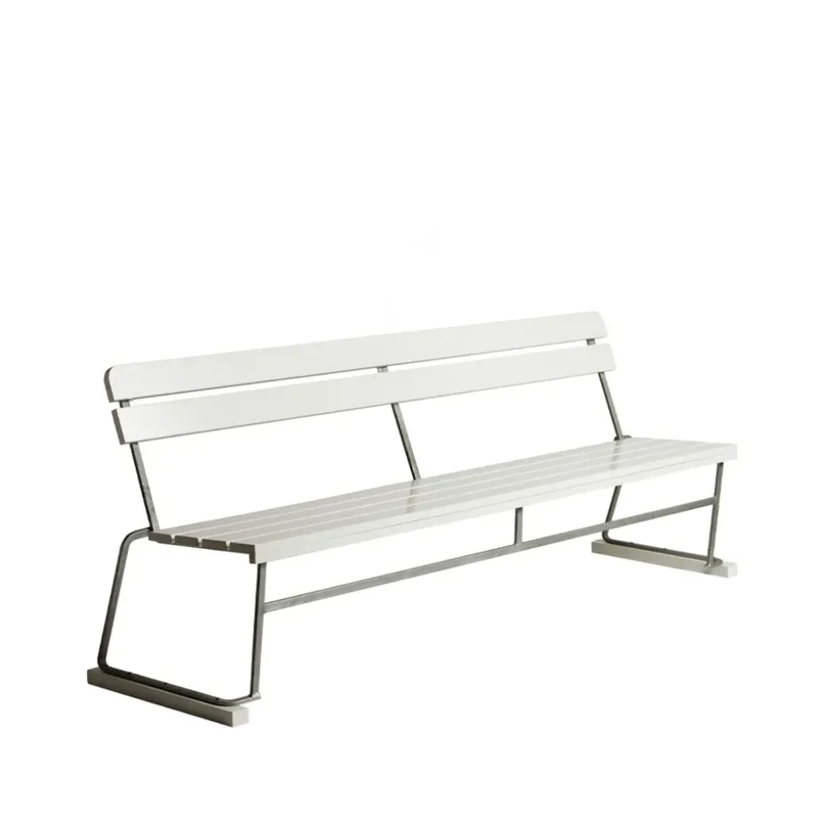 Sofá 5, Roble lacado blanco-estructura galvanizada en caliente