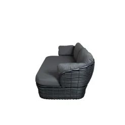 Sofá Basket de 2 plazas, Graphic grey, gris cojines