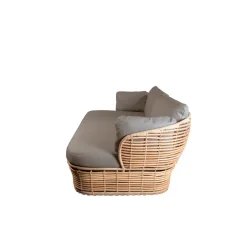 Sofá Basket de 2 plazas, Natural, cojines taupe