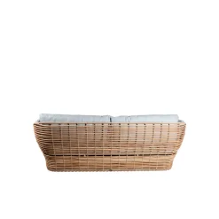 Sofá Basket de 2 plazas, Natural, cojines taupe