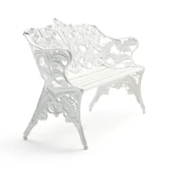 Sofá Classic, Pino lacado blanco, soporte blanco