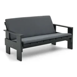 Sofá Crate Lounge de pino lacado, Negro