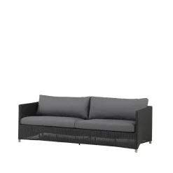 Sofá de 3 plazas Diamond weave, Cane-Line Natté graphite
