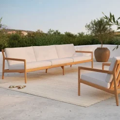 Sofá de 3 plazas Jack outdoor teak, Offwhite