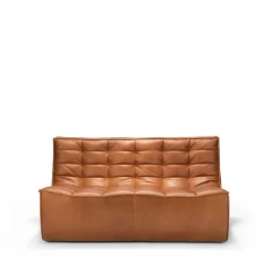 Sofá de 2 plazas N701, Cuero old saddle brown